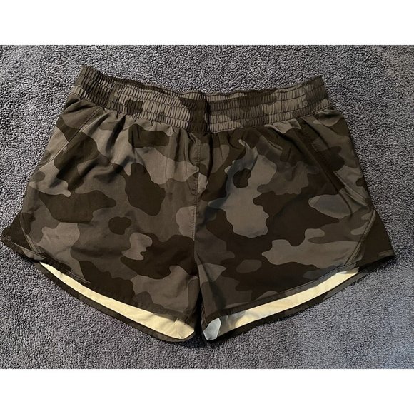 All in Motion Womens Large Shorts Black Camo High Rise - Picture 1 of 7